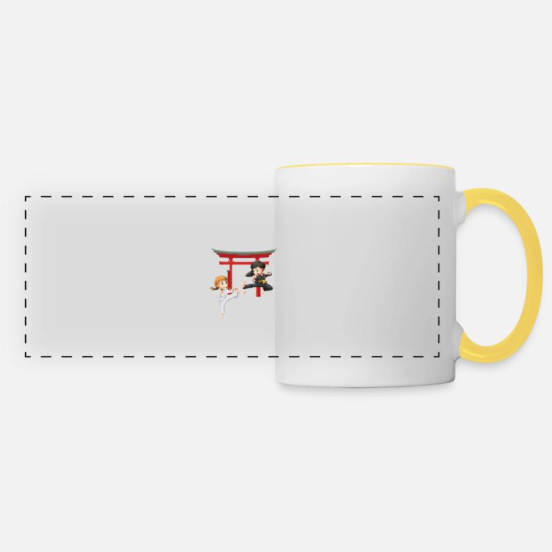 Karate Kind - Karate Geschenkidee - Panoramatasse - Weiß/Gelb