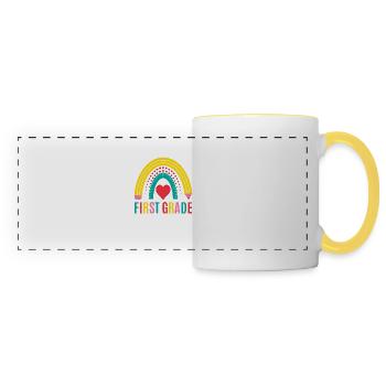 First grade teachers back to school - Panoramic Mug - white/yellow - Front