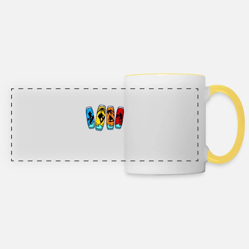Wakeboarding Wakeboards Wakeboarder Wakeboard - Mug panoramique contrasté et blanc - blanc/jaune