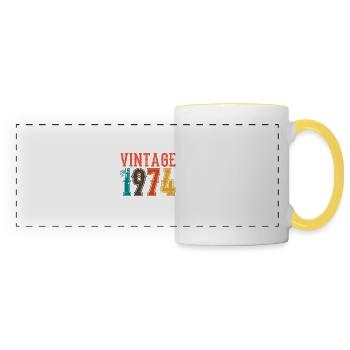 Birthday Dad Vintage 1974 - Panoramic Mug - white/yellow - Front