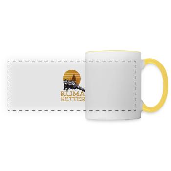 Protection de l’environnement Protection du climat Bien-être animal Sauvetage castor - Mug panoramique contrasté et blanc - blanc/jaune - Devant