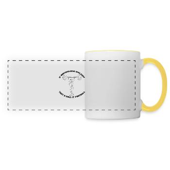Fitness Bodybuilder Muscle Strength Training Athlètes - Mug panoramique contrasté et blanc - blanc/jaune - Devant