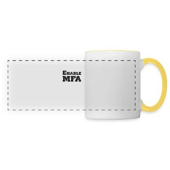 MFA aktivieren - Cybersicherheit - Panoramatasse - Weiß/Gelb - Vorne