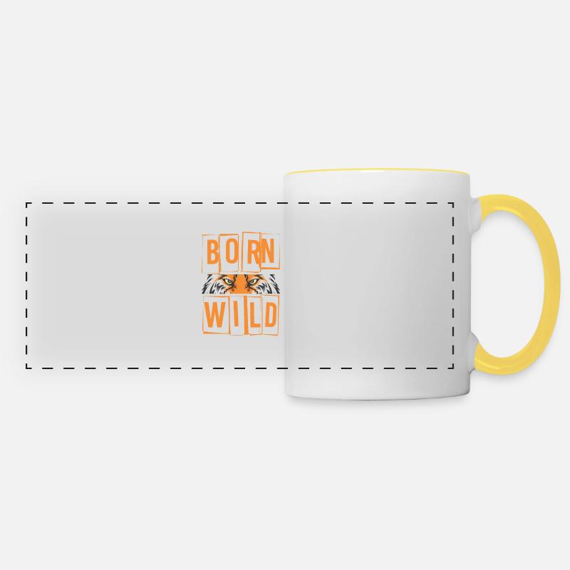 Born Wild - Panoramic Mug - white/yellow