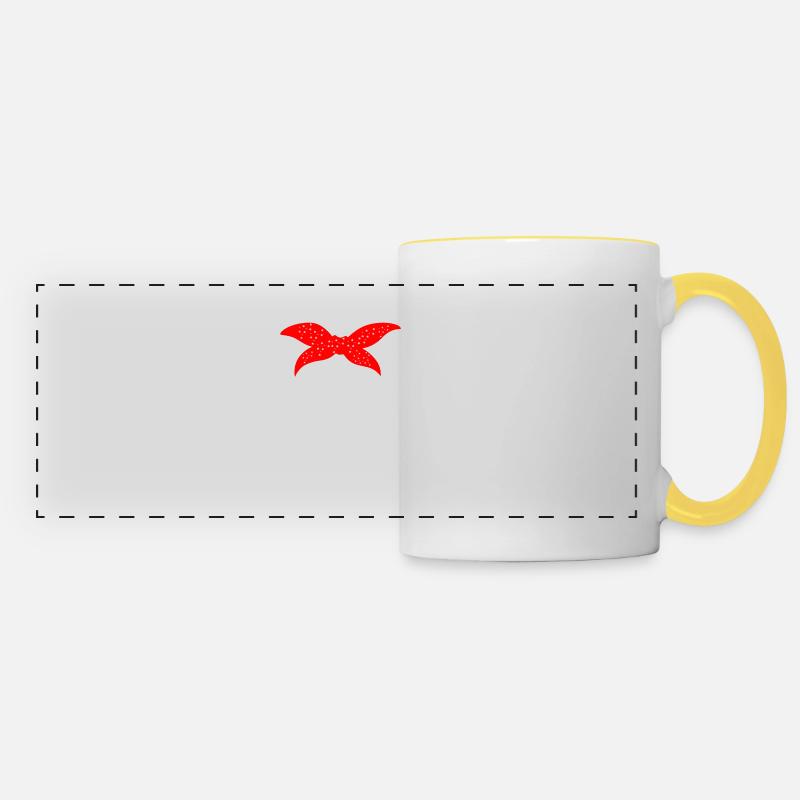 Ours suisse - Mug panoramique contrasté et blanc - blanc/jaune