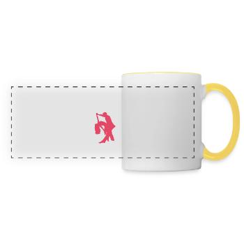 Danseuse de Salsa Danse Latine Just Salsa - Mug panoramique contrasté et blanc - blanc/jaune - Devant