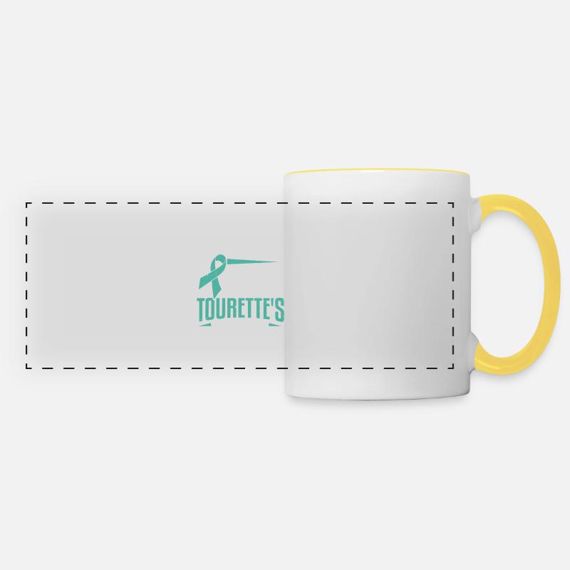 Tourette Syndrome Stronger Than Tourettes - Panoramic Mug - white/yellow