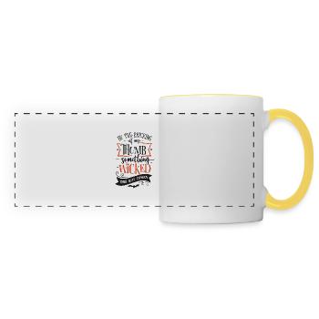 Par la piqûre de mon pouce quelque chose de méchant vient - Mug panoramique contrasté et blanc - blanc/jaune - Devant