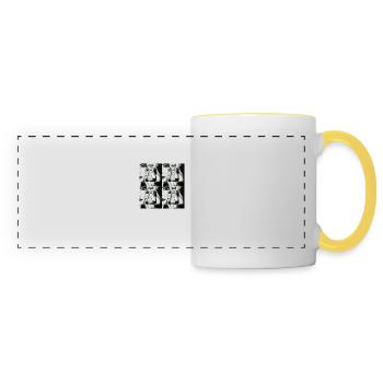 Femme fatale, a black and white painting - Panoramic Mug - white/yellow - Front