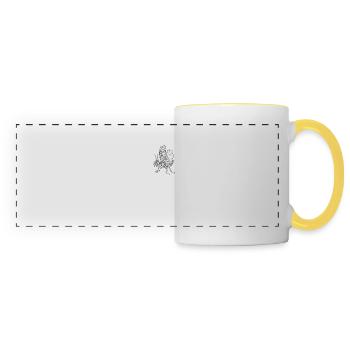 Praying Mantis I Mantis Insect Motif - Panoramic Mug - white/yellow - Front