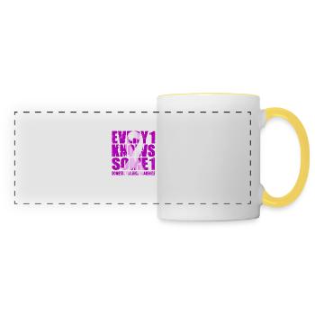 Domestic Violence Awareness #Every1KnowsSome1 - Panoramic Mug - white/yellow - Front
