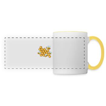 Apiculteur Apiculteur Apiculture Abeilles Abeille - Mug panoramique contrasté et blanc - blanc/jaune - Devant