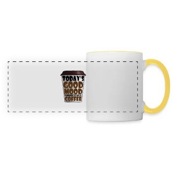 Today's Good Mood Is Brought To You By Coffee 2 - Panoramic Mug - white/yellow - Front