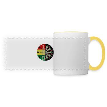 180 dartboard darts tshirt - Panoramic Mug - white/yellow - Front