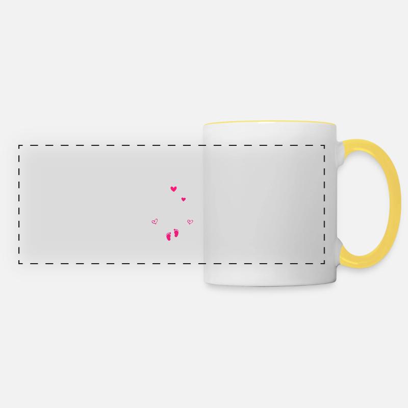 Bientôt Maman En 2023 - Mug panoramique contrasté et blanc - blanc/jaune