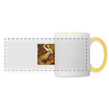 Mermaid Portrait Gustav Klimt Style - Panoramic Mug - white/yellow - Front