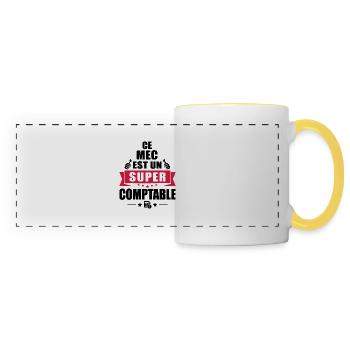 ce mec est un super Comptable - Mug panoramique contrasté et blanc - blanc/jaune - Devant
