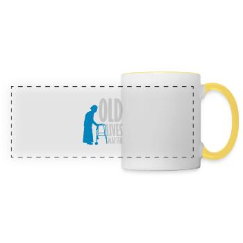 old lives matter quote - Panoramic Mug - white/yellow - Front
