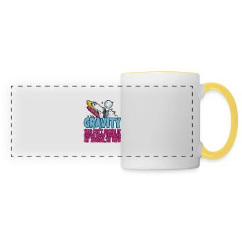 Gravity, You Can't Escape It 4 - Panoramic Mug - white/yellow - Front