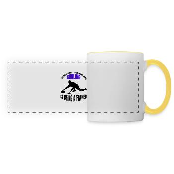 Curling Stein Curl Geschenk Curler Curlingstein - Panoramatasse - Weiß/Gelb - Vorne