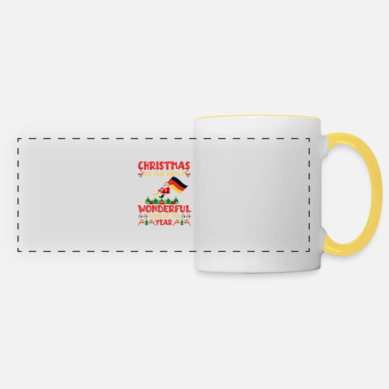 Noël est le plus beau tome de l’année - Mug panoramique contrasté et blanc - blanc/jaune