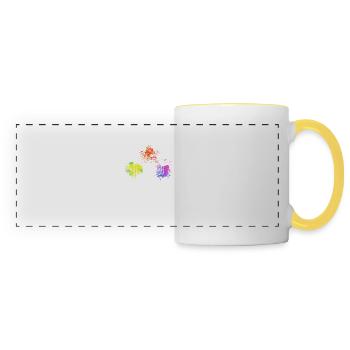 Photographe Drôle d’amateur de photographie Just Say Chee - Mug panoramique contrasté et blanc - blanc/jaune - Devant