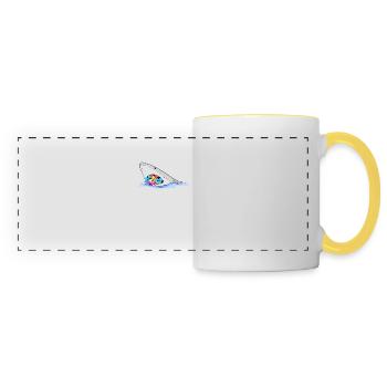 Saint-Valentin Requin Heartbreaker Drôle de cœurs Requins - Mug panoramique contrasté et blanc - blanc/jaune - Devant