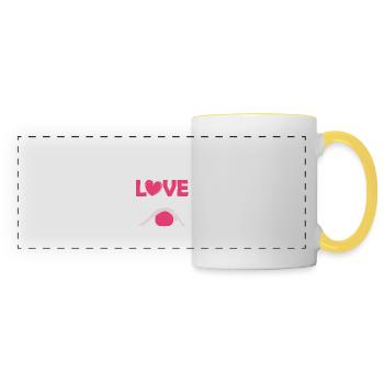 Live Love Pilates Exercice Fitness - Mug panoramique contrasté et blanc - blanc/jaune - Devant
