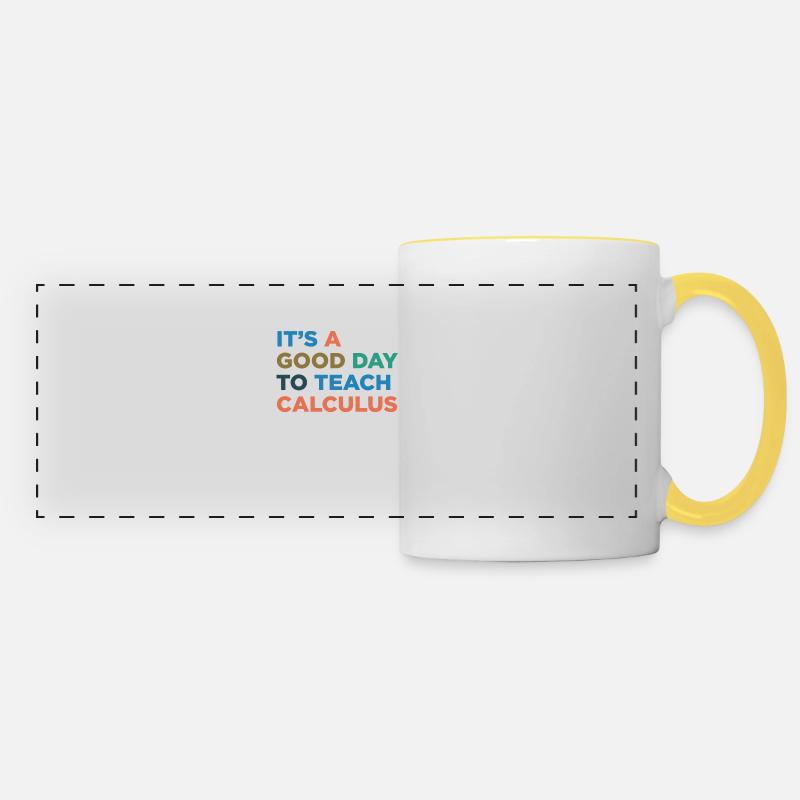 Teaching arithmetic teachers - Panoramic Mug - white/yellow