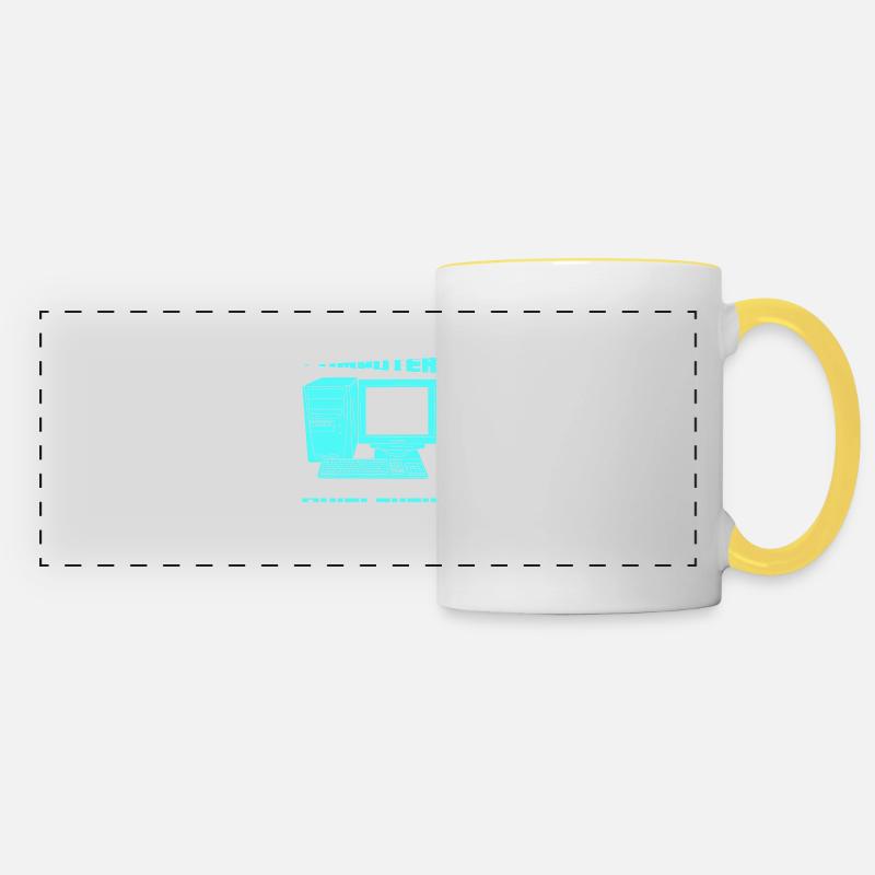 Codage du logiciel Computer Whisperer - Mug panoramique contrasté et blanc - blanc/jaune
