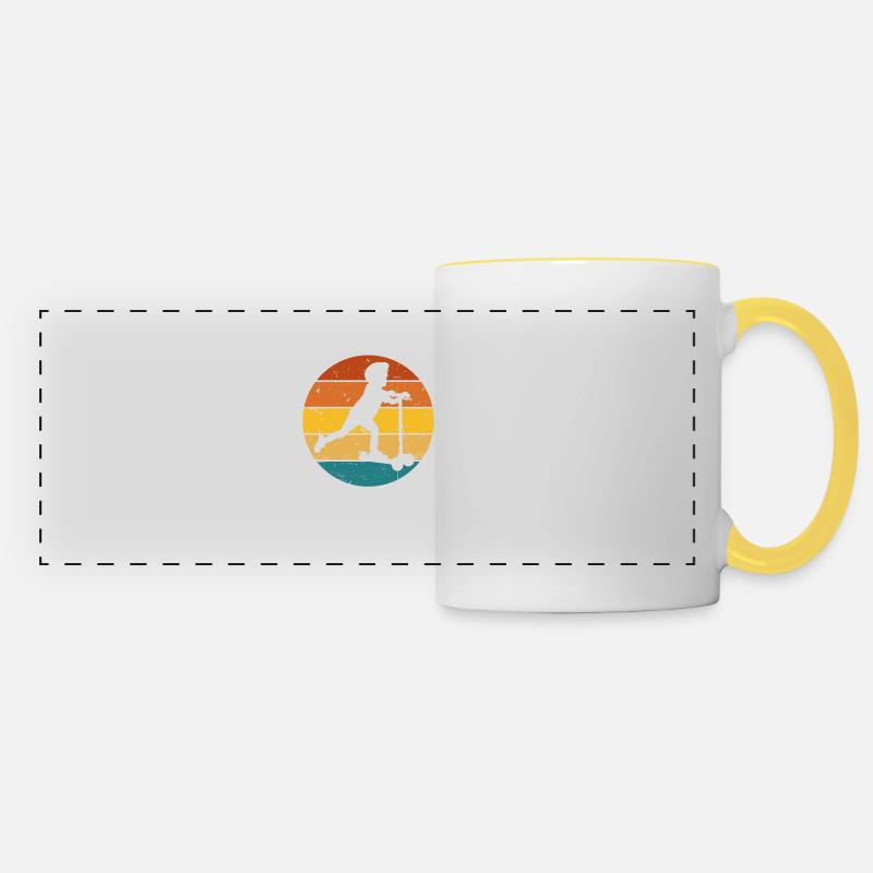 Scooter Stunt Scooter for Kids Retro - Panoramic Mug - white/yellow