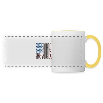 Trumpete USA Flag Music Big Band 4th Of July - Panoramic Mug - white/yellow - Front