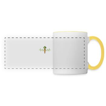 Carotte Légumes battements de cœur - Mug panoramique contrasté et blanc - blanc/jaune - Devant