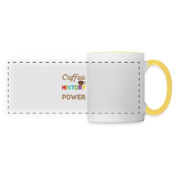 Coffee Gives Me History Teacher Power Professor Ed - Panoramic Mug - white/yellow - Front