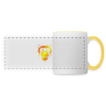 Shrovetide - Carnival - Costume - Saying - Monkey - Panoramic Mug - white/yellow - Front