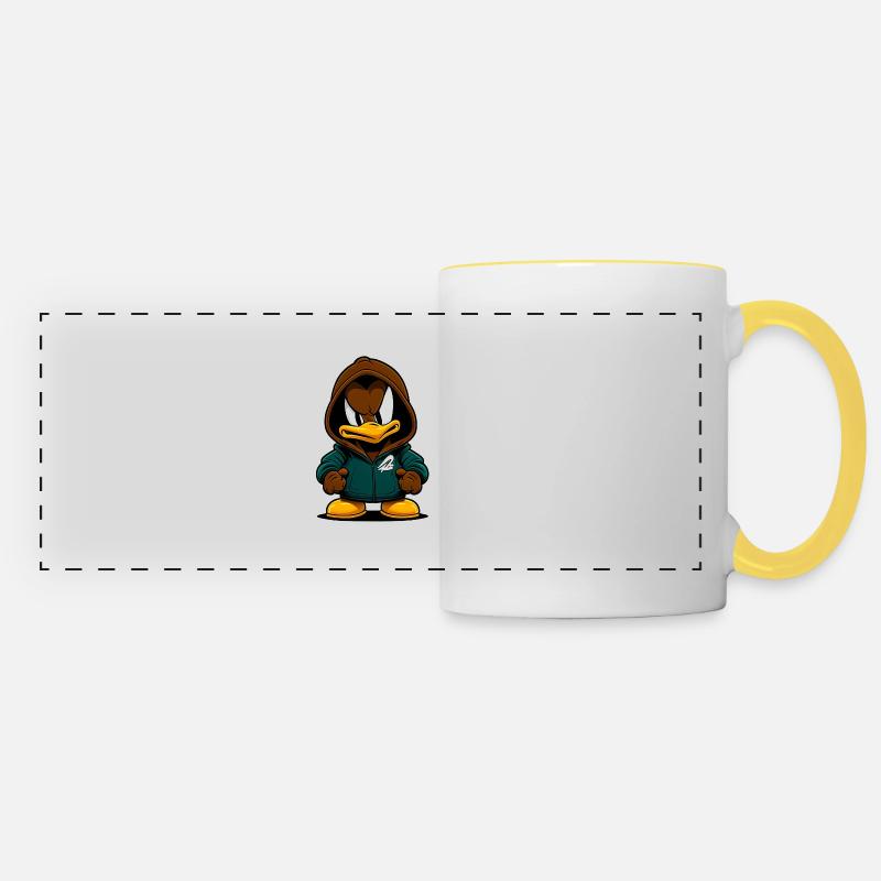 Angry Duck - Wütende Ente - Panoramic Mug - white/yellow