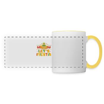 Let's Fiesta Cinco De Mayo Mexican Funny - Panoramic Mug - white/yellow - Front