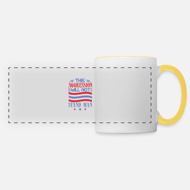 THIS AGGRESSION WILL NOT STAND MAN - Panoramic Mug - white/yellow