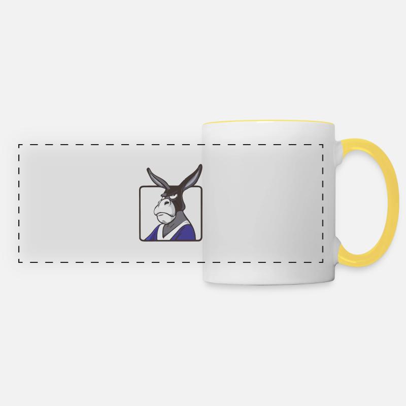 Zok the grumpy donkey - Panoramic Mug - white/yellow