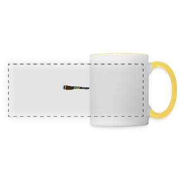 Une journée sans mon didgeridoo - Mug panoramique contrasté et blanc - blanc/jaune - Devant