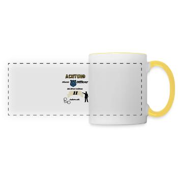 Polizei - 11. Geburtstag, für coole Polizisten - Panoramatasse - Weiß/Gelb - Vorne