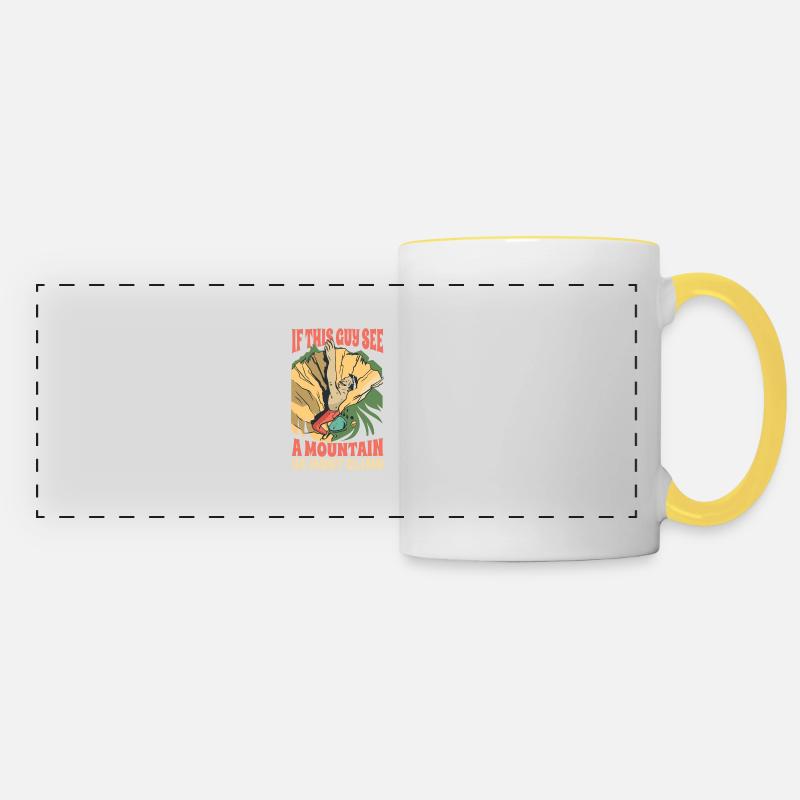 Escalade pour l’escalade - Mug panoramique contrasté et blanc - blanc/jaune