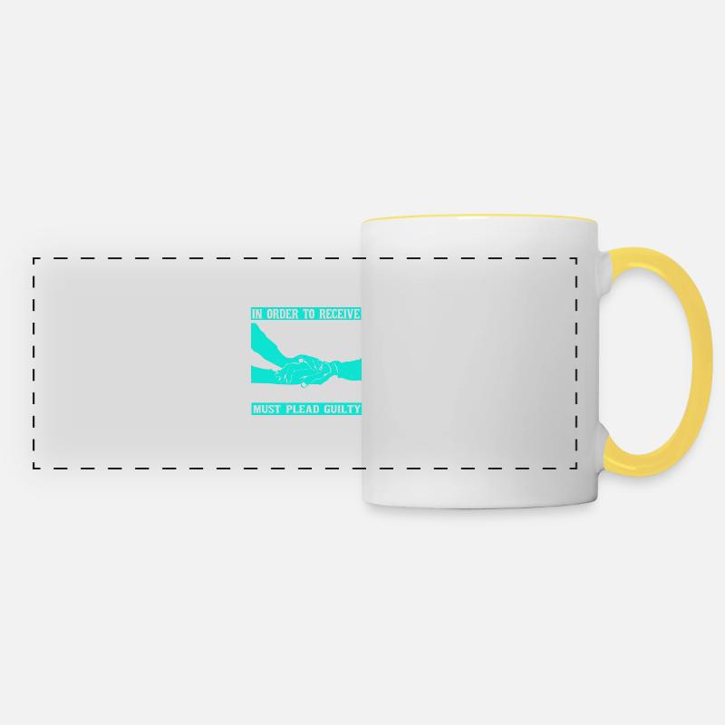 IN ORDER TO RECCEIVE A PARDON YOU - Panoramic Mug - white/yellow