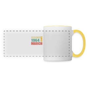 59th birthday March Born 1964 Gift idea - Panoramic Mug - white/yellow - Front
