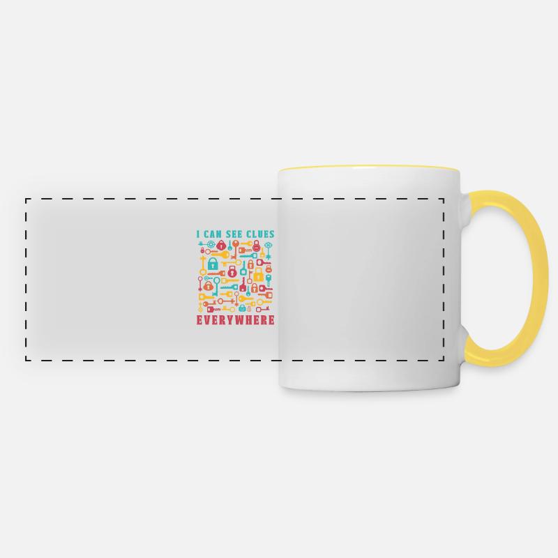 Escape Room Escape Room Lover Escaping - Panoramic Mug - white/yellow