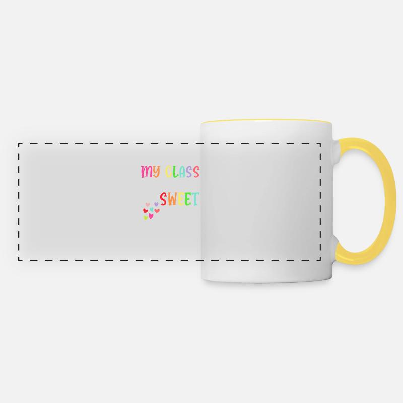 My Class is Full of Sweet Hearts - Panoramic Mug - white/yellow