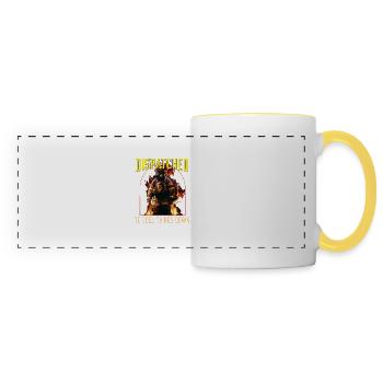 Envoyé pour refroidir les choses drôle de pompier - Mug panoramique contrasté et blanc - blanc/jaune - Devant