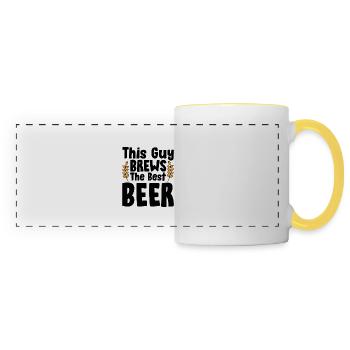This Guy Brews The Best Beer - Panoramatasse - Weiß/Gelb - Vorne