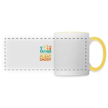 Father Husband Plant Dad Funny Landscape - Panoramic Mug - white/yellow - Front