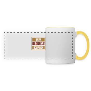 Bière Barbecue Bourbon Griller Whisky Fumeur - Mug panoramique contrasté et blanc - blanc/jaune - Devant